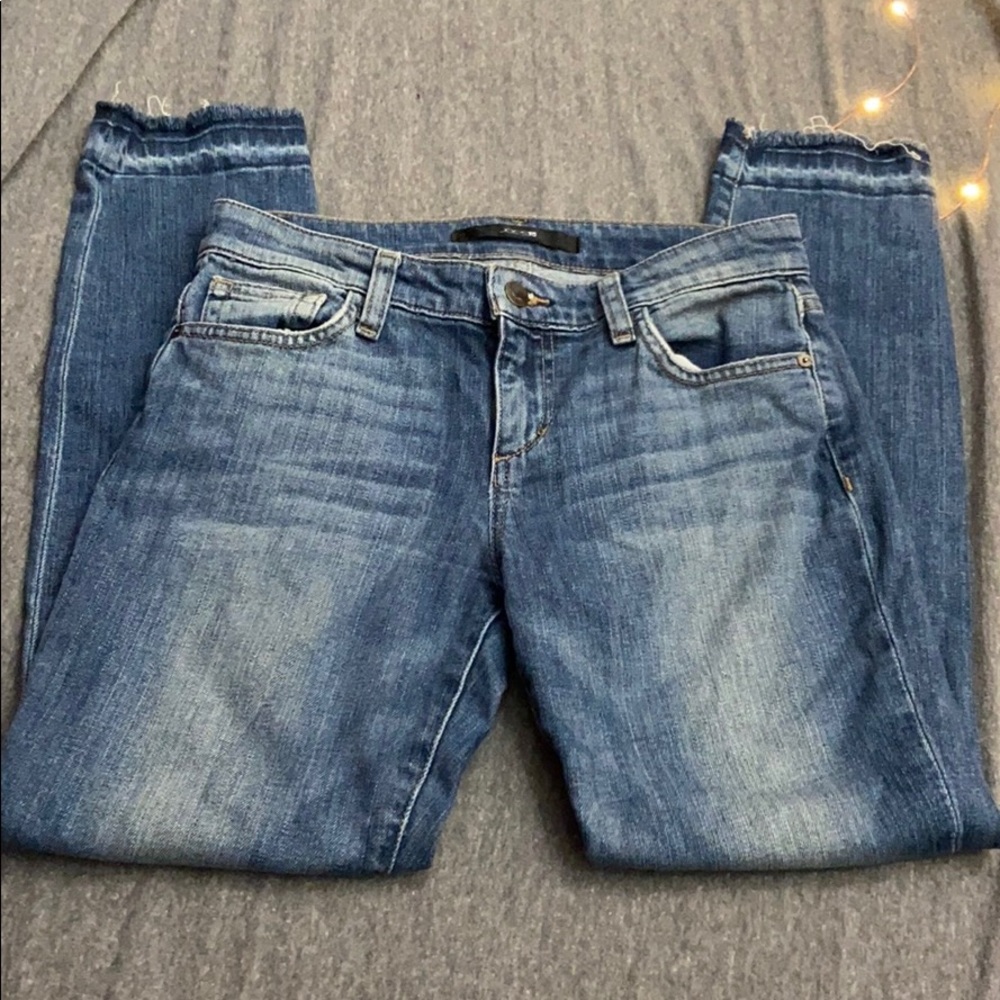 JOES Jeans Mid-Rise Straight Ankle Raw Hem 25 Roxy